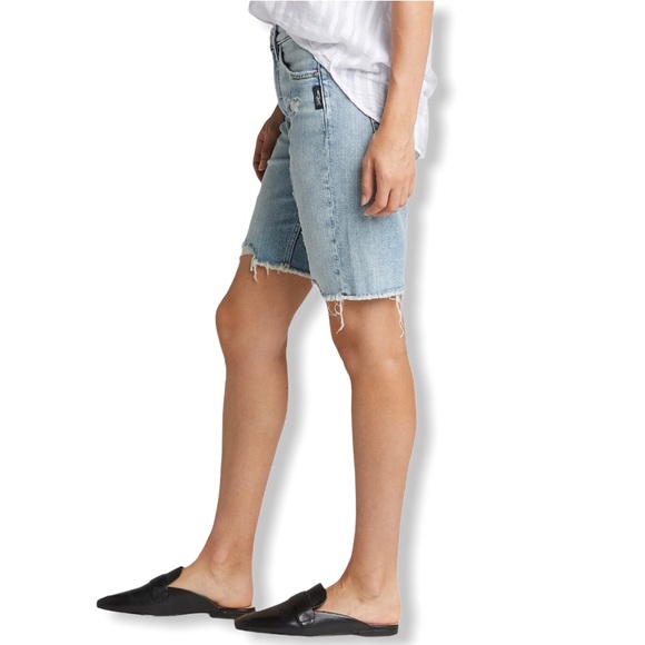 Silver Jeans Co. Women's Raw-Hem Bermuda Shorts - Picture 2 of 6